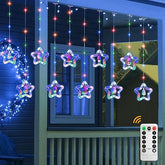 Multicolour and warm white lighting modes of 300 LED Christmas string lights